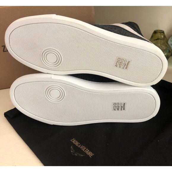 NIB ZADIG & VOLTAIRE High Flash High-top Sneakers SIZE 39 / US 8 - Picture 10 of 15